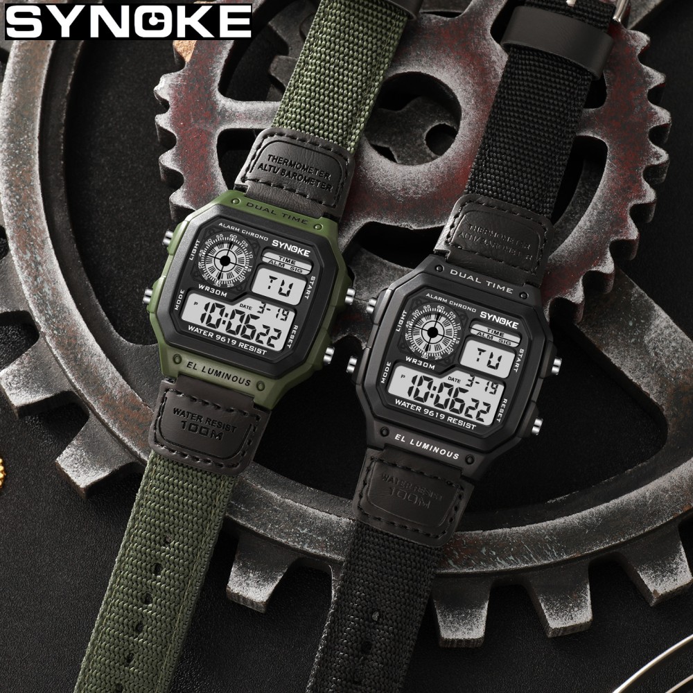 Synoke Outdoor Military Digita - Canvas Strap Watch reseña y precio