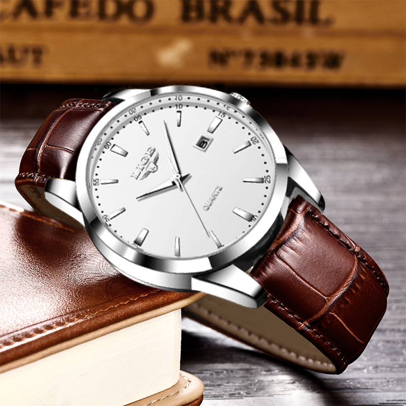LIGE Man Watch Fashion Leather - Leather Watch Band Men reseña y precio