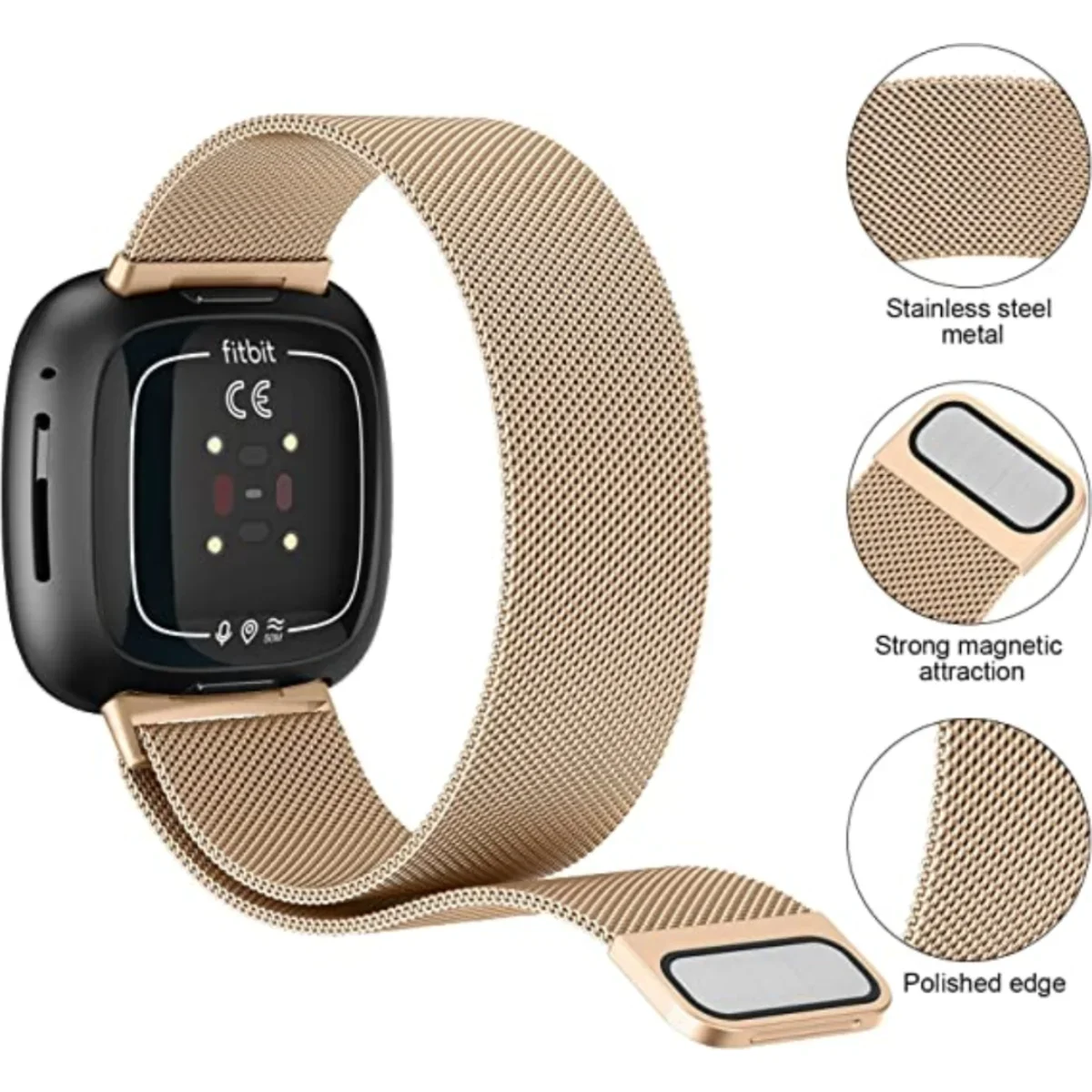 Milanese Strap for Fitbit Vers - Milanese Loop Magnetic reseña y precio