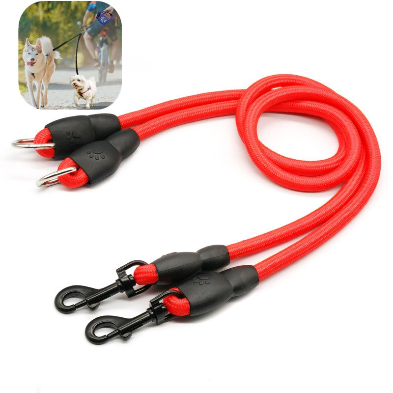Dog Leash Double Leashes for D - Leather Strap Quick Release reseña y precio