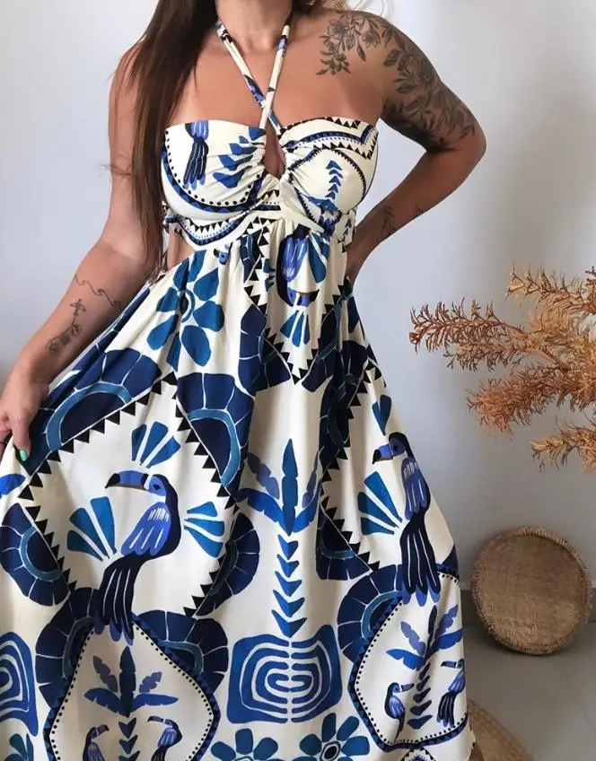 Summer Dress Woman  Vintage Tr - Tropic Strap Vintage reseña y precio