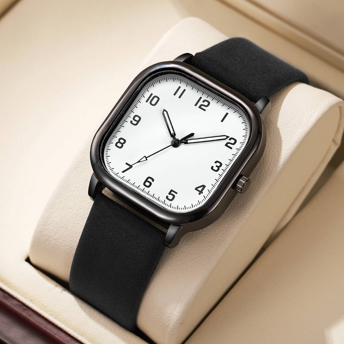 Fashion Square Men Watches Sim - Leather Watch Band Men reseña y precio