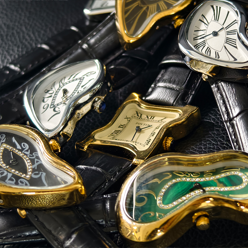 Surrealist Art Melting Clock W - Leather Watch Band Men reseña y precio