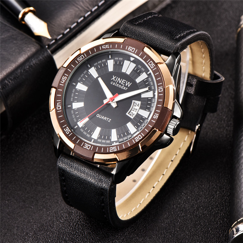 Men XINEW Brand Watches Studen - Leather Watch Band Men reseña y precio