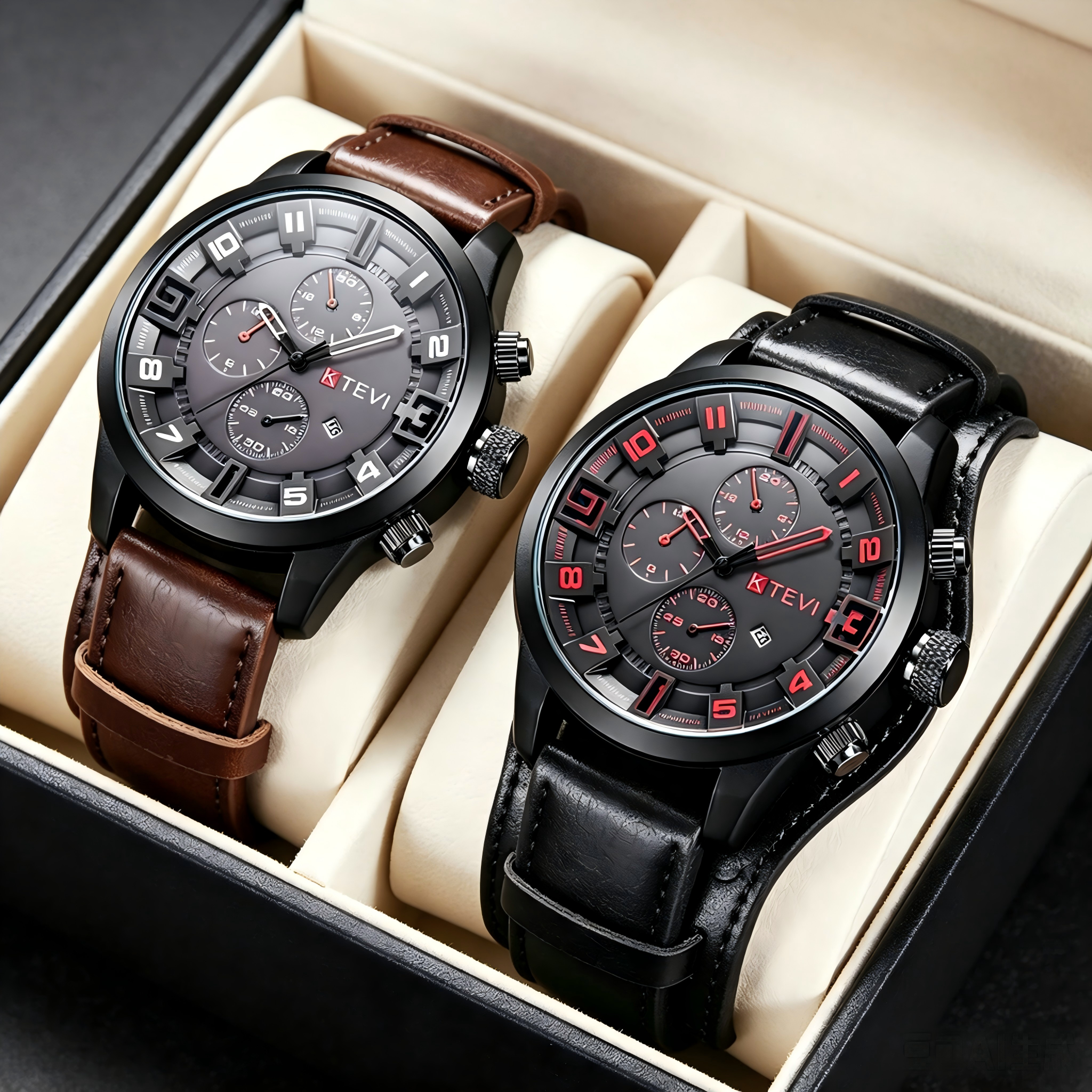Fashion Arabic Dial Men Quartz - Leather Watch Band Men reseña y precio