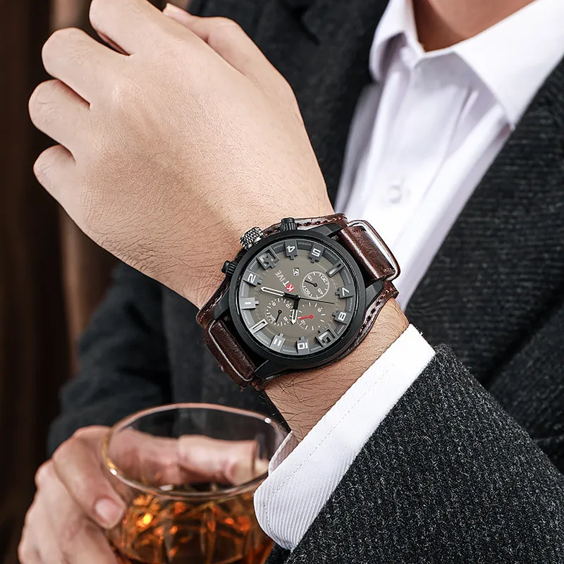 Fashion Arabic Dial Men Quartz - Leather Watch Band Men reseña y precio