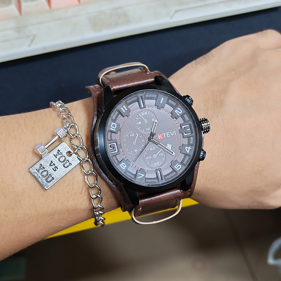 Fashion Arabic Dial Men Quartz - Leather Watch Band Men reseña y precio