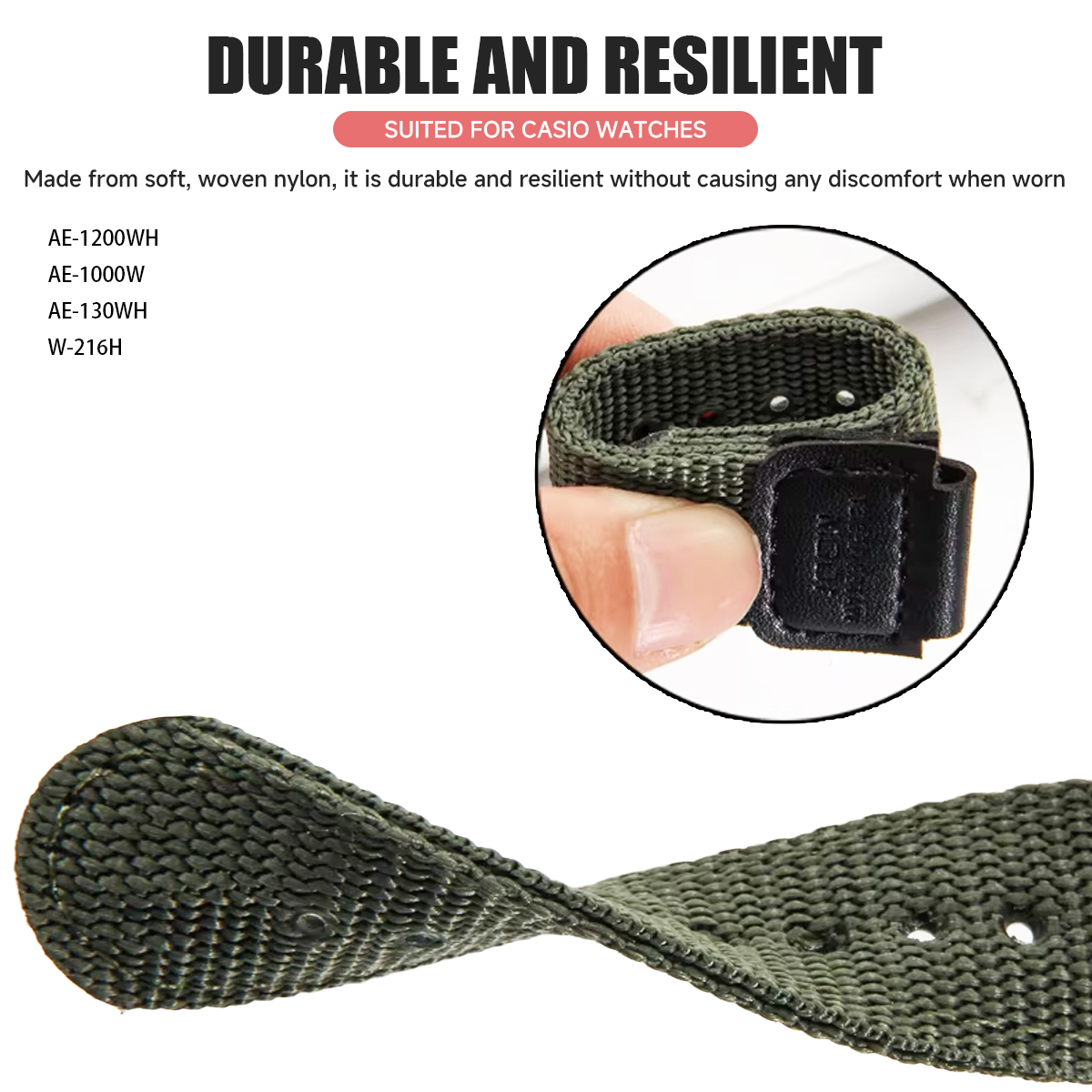 18mm Nylon Strap for Casio AE1 - Canvas Strap Watch reseña y precio