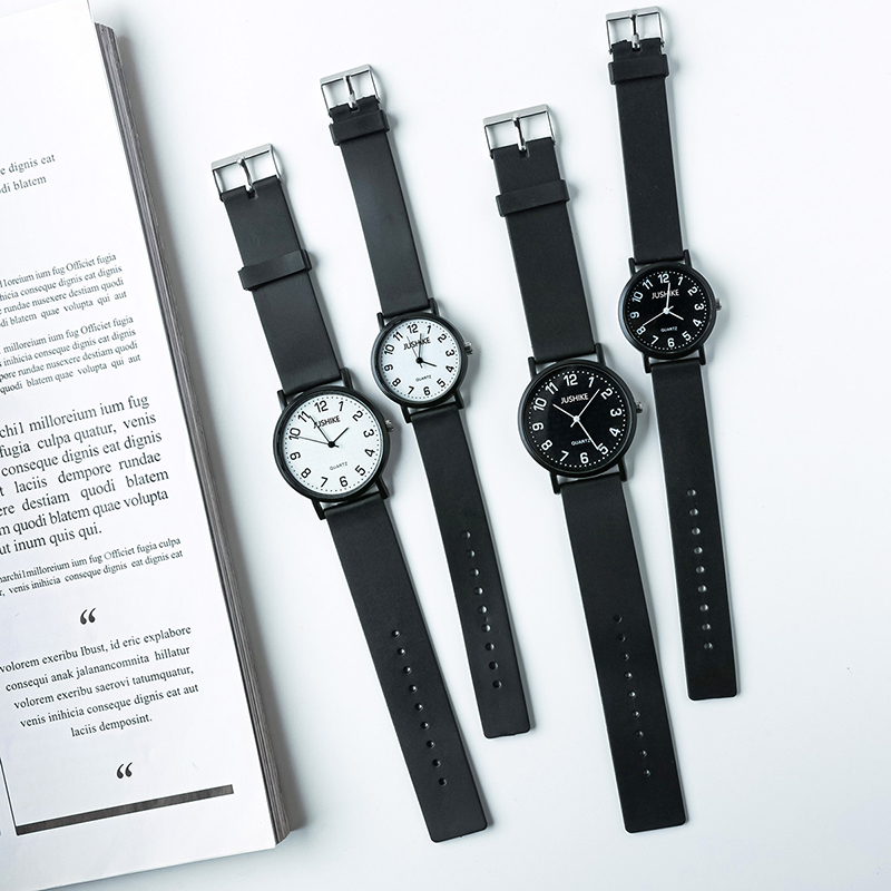 Simple Black Watch Quartz Watc - Silicone Band Women reseña y precio